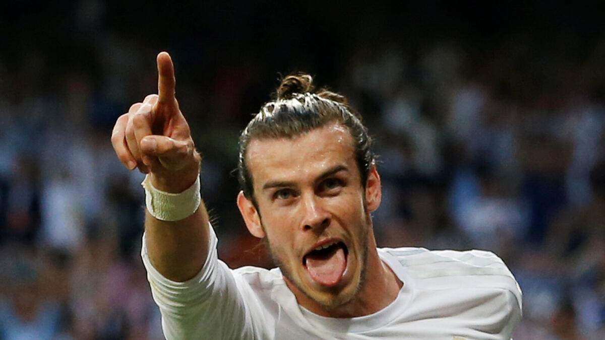 Football Soccer - Real Madrid v Manchester City - UEFA Champions League Semi Final Second Leg - Estadio Santiago Bernabeu, Madrid, Spain - 4/5/16Gareth Bale celebrates scoring the first goal for Real MadridAction Images via Reuters / Carl RecineLivepicEDITORIAL USE ONLY.     TPX IMAGES OF THE DAY