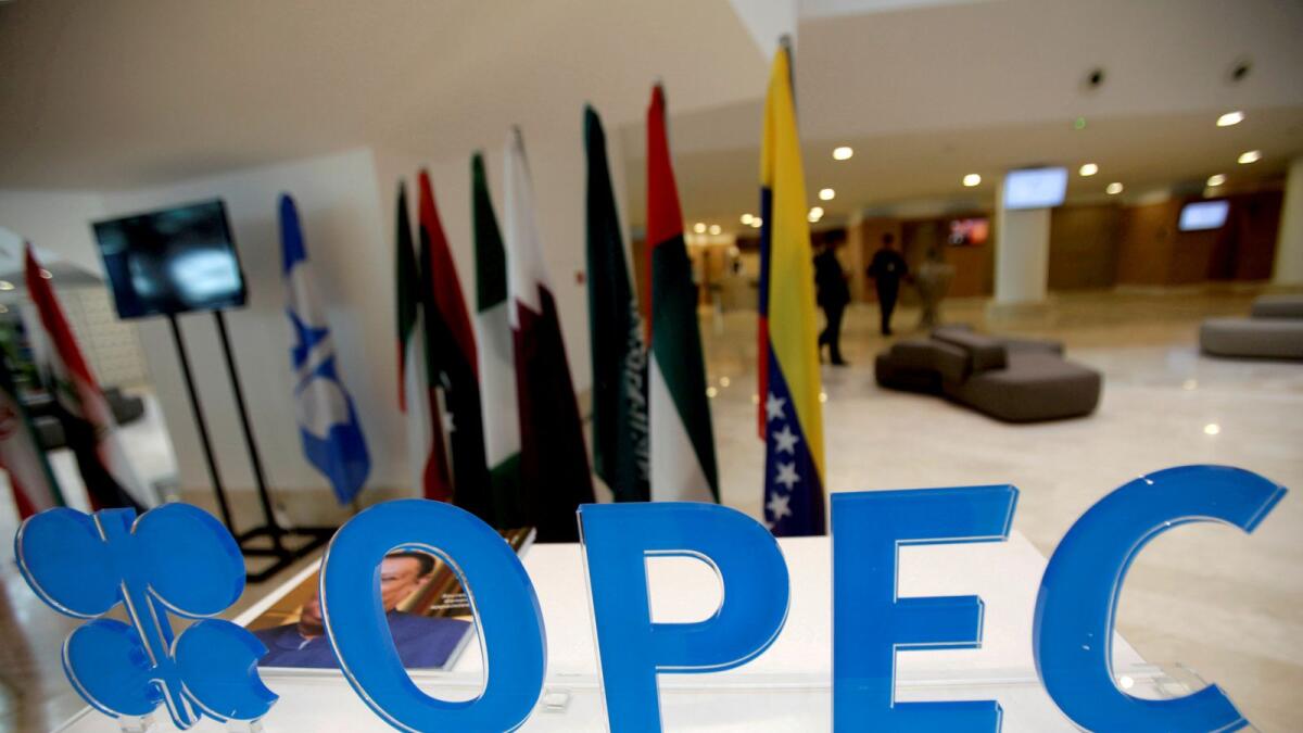 The OPEC logo pictured ahead of an informal meeting between members of the Organisation of the Petroleum Exporting Countries (Opec) in Algiers, Algeria. — Reuters file photo