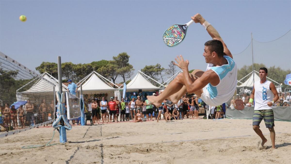 A participant in action during the previous edition of the Beach Tennis tournament. -- Supplied photo