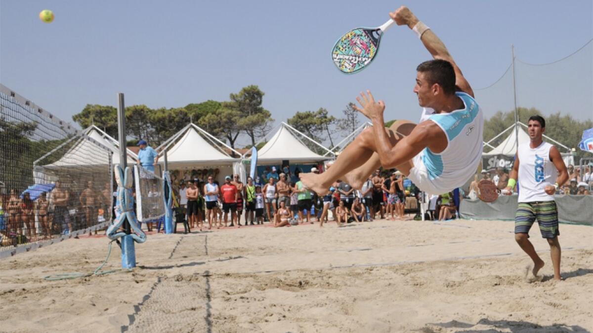 A participant in action during the previous edition of the Beach Tennis tournament. -- Supplied photo