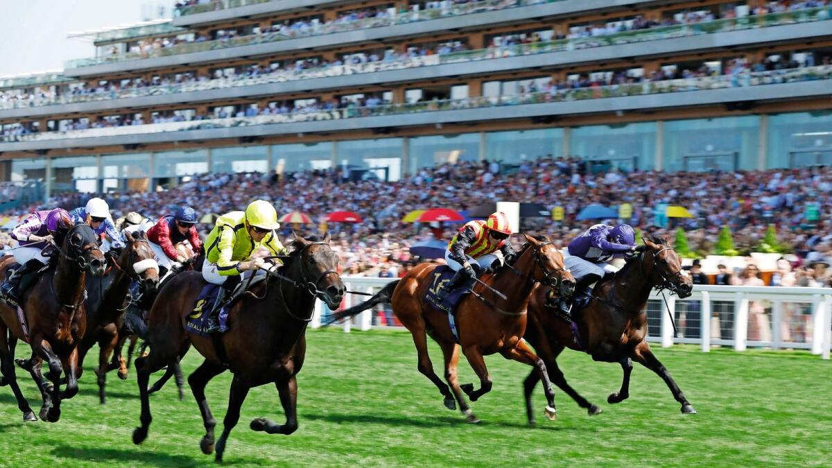 Flying away: Perfect Power, ridden by Christophe Soumillon, wins the CommonwealthCup at Royal Ascot on Friday. — Reuters