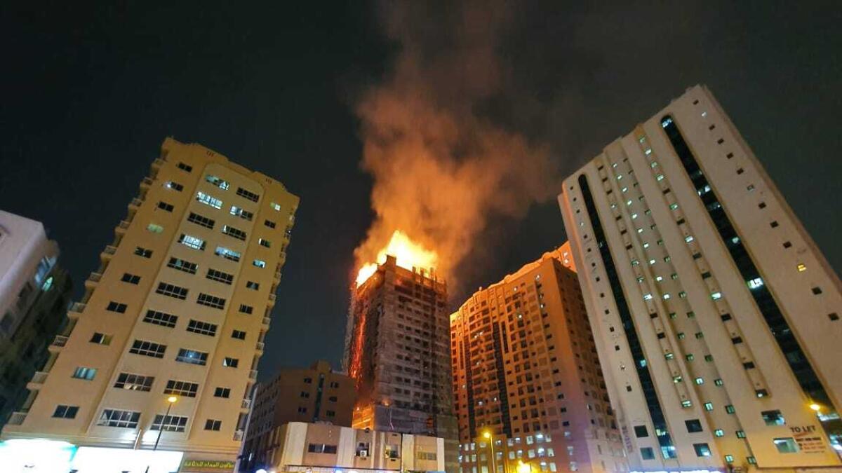 Sharjah fire, Mega Mall, under-construction building, fire in Sharjah, building fire