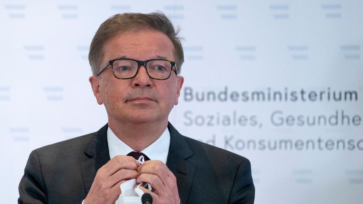 Austria's Health Minister Rudolf Anschober announced he would resign, saying managing the coronavirus crisis had overworked him. Photo: AFP