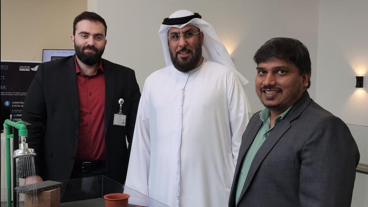 Eng Ahmad Al Hammadi, Director of Financial Sustainability and Investment, and MOEI members, visiting Dake Rechsand Sponge City Demo. - Supplied photo