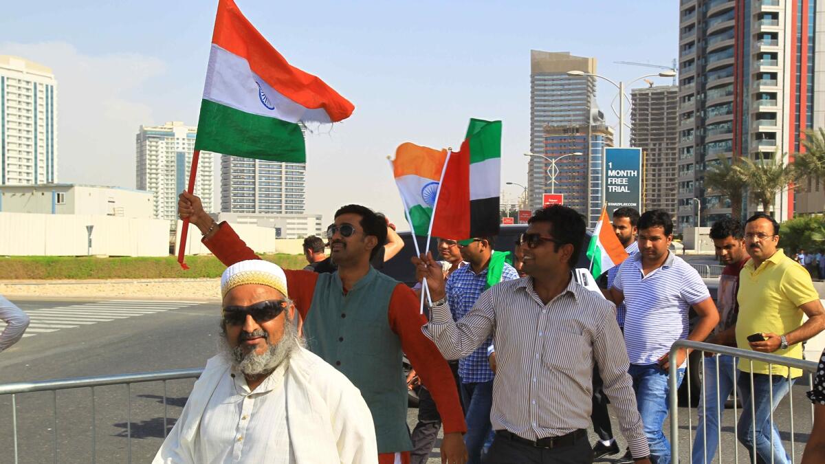 Dubai Cricket Stadium spills over with Indians welcoming Modi