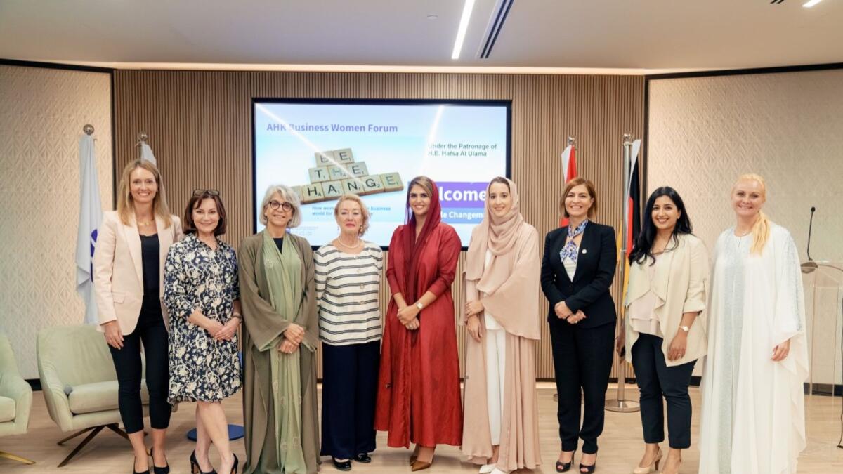 Hafsa Al Ulama, UAE Ambassador to Germany, and other women participants at the AHK Business Women Forum. Photo: Supplied